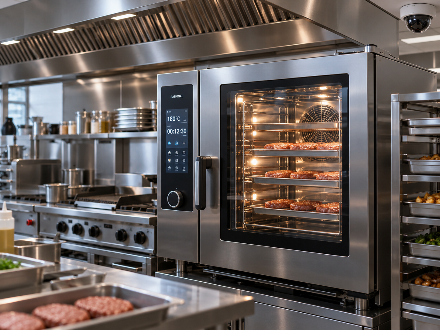 AI cooking time monitoring in restaurant kitchen